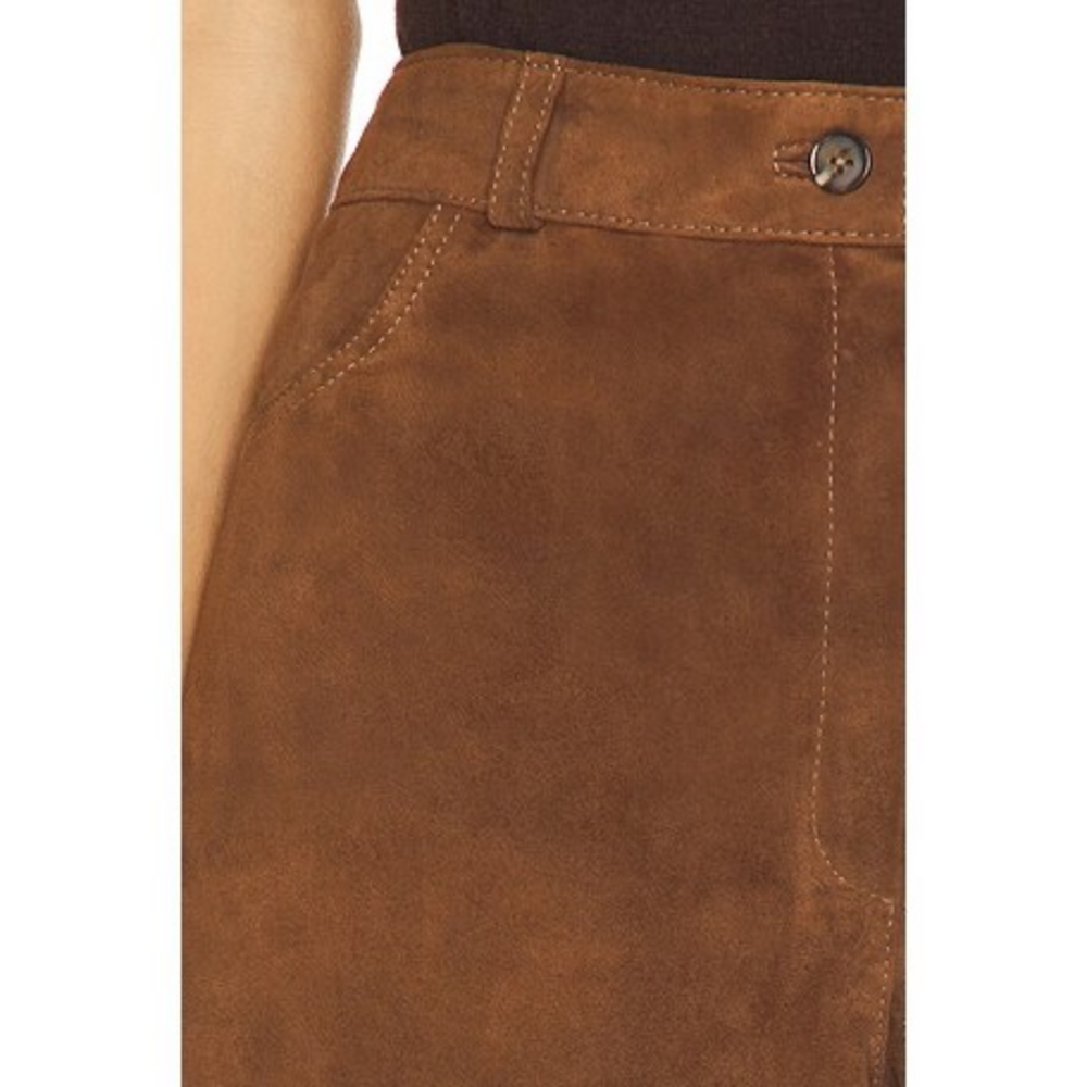 ZUT x REVOLVE Waistband Shorts in Camel Suede in Brown - Picture 5 of 6